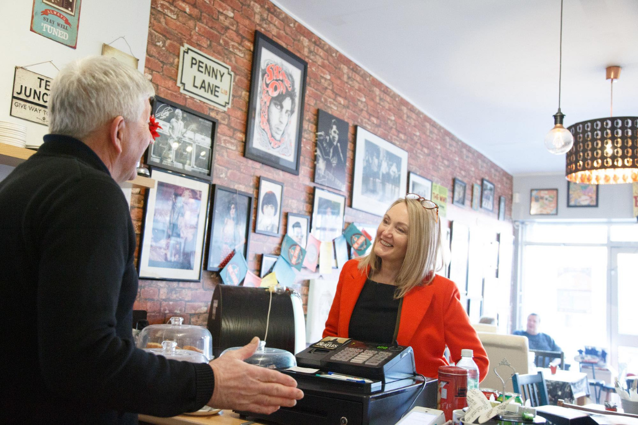 Jo Platt - The MP for Leigh and Atherton - at The Coffee Stop At Railway Road.