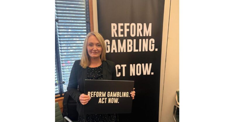 Jo at the Gambling Reform APPG drop-in event.