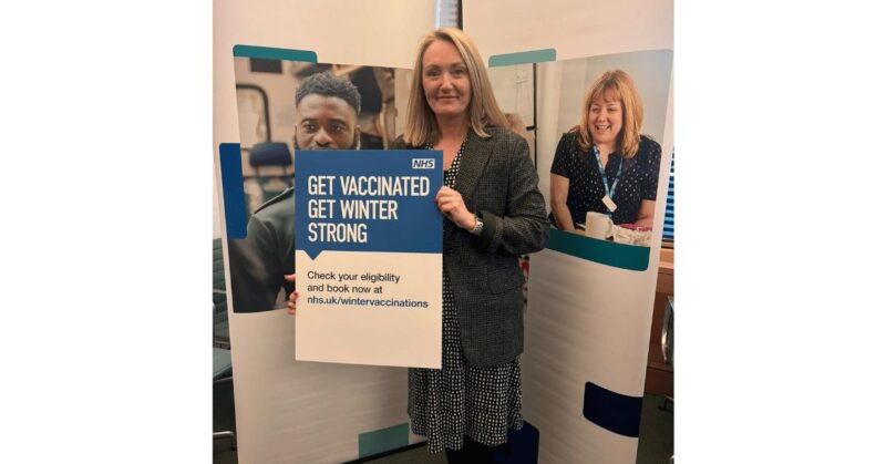 Jo Platt at an NHS event in Parliament.
