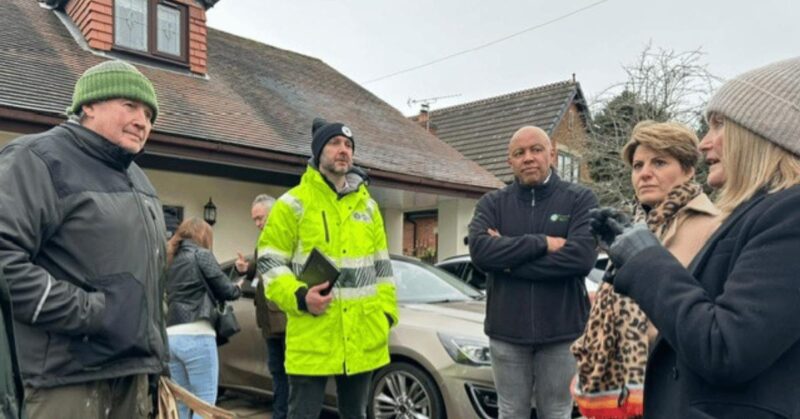 Jo Platt and Emma Hardy visit people impacted by flooding in Leigh.