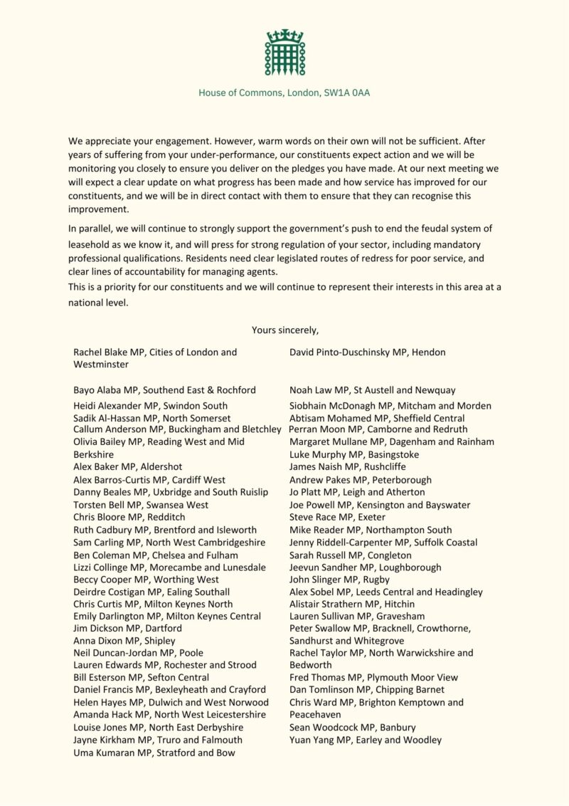 Letter to FirstPort (1/2).