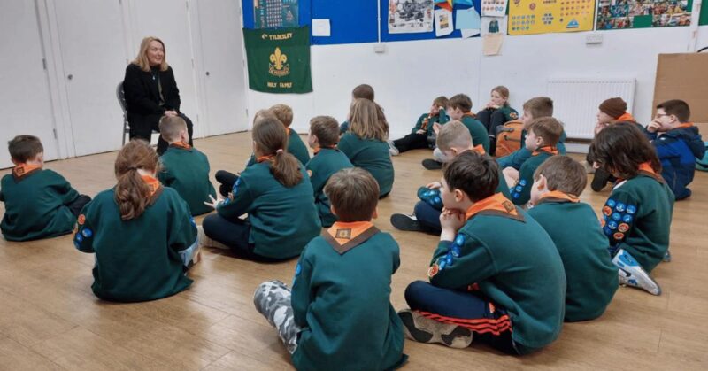 Jo Platt MP with the 5th Tyldesley Cubs.