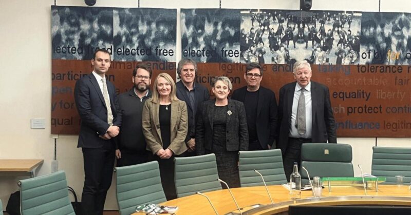 Jo Platt with the GM Mayor and other leaders.