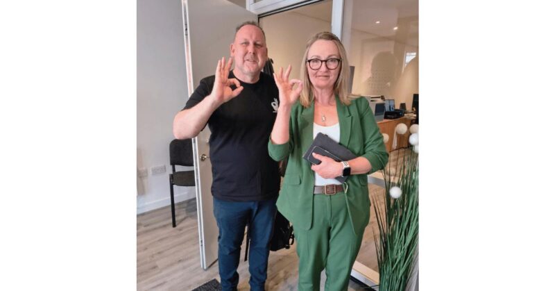 Jo Platt with Chris Kelly from Andy