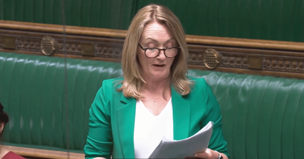 Jo Platt speaking during the Dementia care debate.